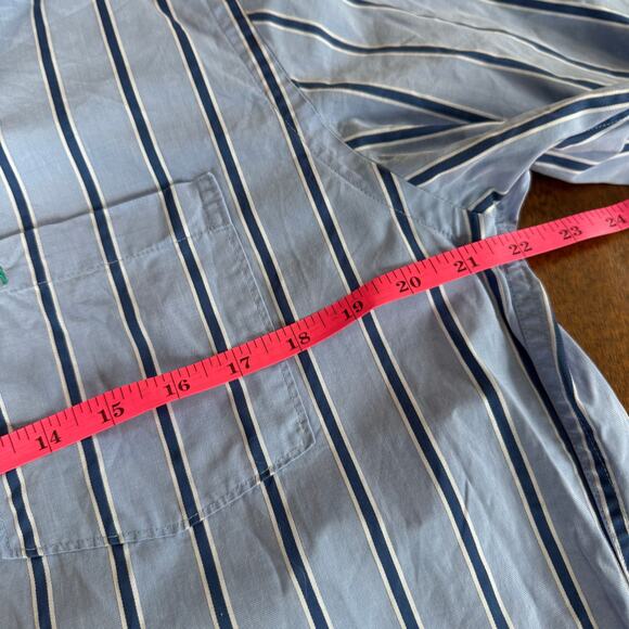 Vintage Y2K Abercrombie Fitch Button Up Muscle Shirt Mens XL Blue Stripe Preppy - Picture 9 of 11